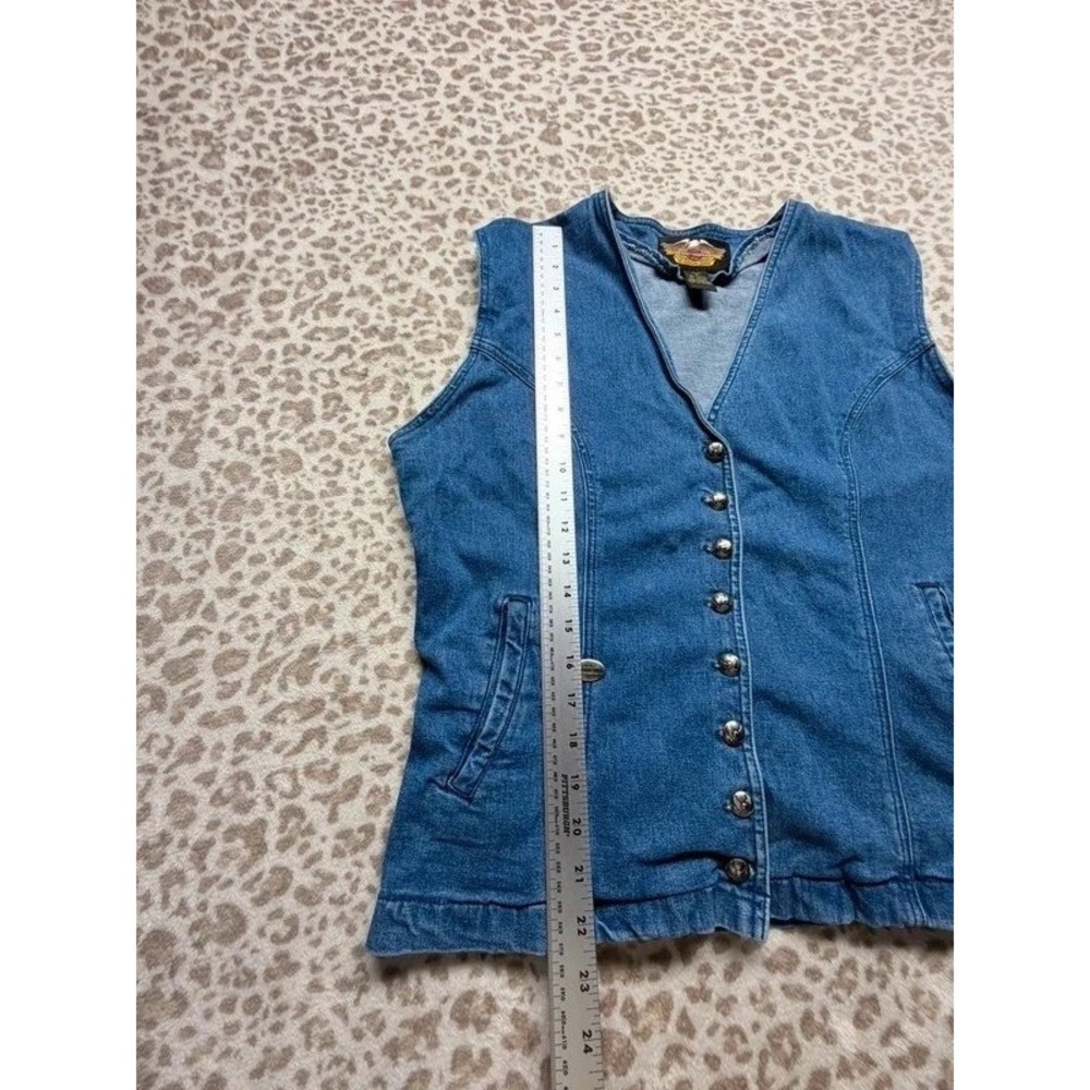 Vintage Harley-Davidson Women's Denim Vest – Size Large - Picture 8 of 8